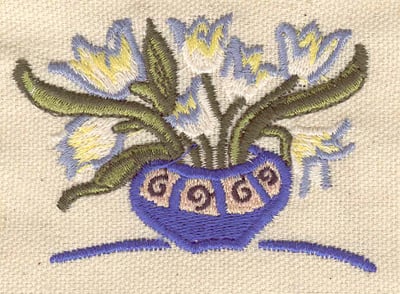 Embroidery Design: Tulip bowl<br>2.97w X 2.07h