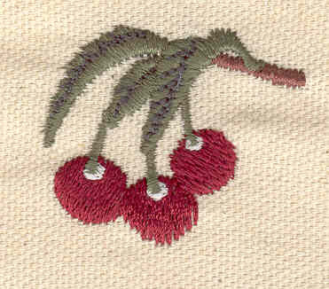 Embroidery Design: Cherries<br> 1.50w X 1.30h