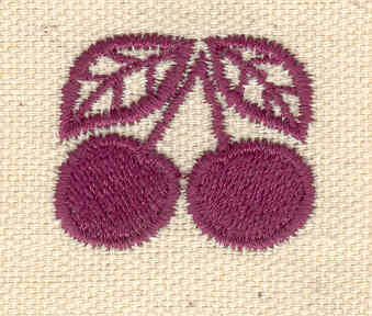 Embroidery Design: Cherries<br> 1.21w X 1.02h
