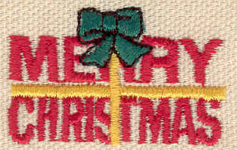 Embroidery Design: Merry Christmas<br> 1.57w X 1.00h
