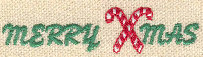 Embroidery Design: Merry Xmas<br> 2.77w X 0.66h