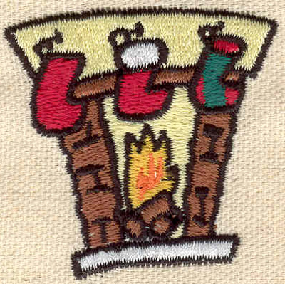 Embroidery Design: Stockings hung at fireplace<br> 1.93w X 1.94h