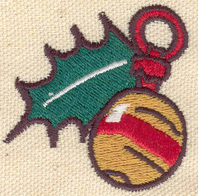 Embroidery Design: Holly and bell<br> 1.84w X 1.86h