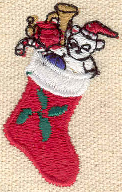 Embroidery Design: Stocking with toys<br> 1.18w X 1.83h