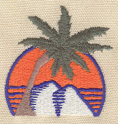 Embroidery Design: Palm tree horizon<br> 2.30w X 2.37h