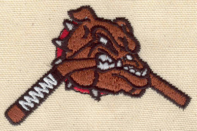 Embroidery Design: Bull dog<br>3.37w X 2.17h