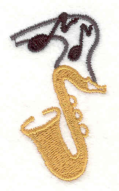 Embroidery Design: Saxaphone <br>2.27" X 1.28"