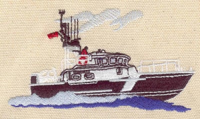 Embroidery Design: Rescue boat<br> 4.04w X 2.28h