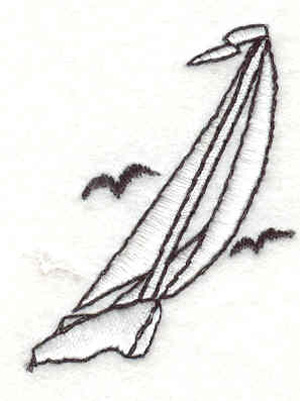 Embroidery Design: Sailboat E <br>1.32"w X 1.72"h