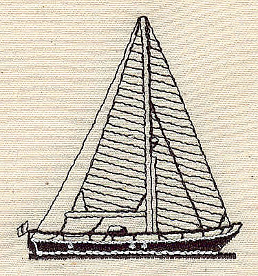 Embroidery Design: Sailboat<br> 2.13w X 2.28h