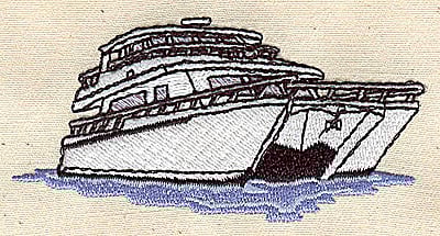 Embroidery Design: Yacht<br> 3.25w X 1.63h | Embroidery Legacy Embroidery Design: Yacht<br> 3.25w X 1.63h