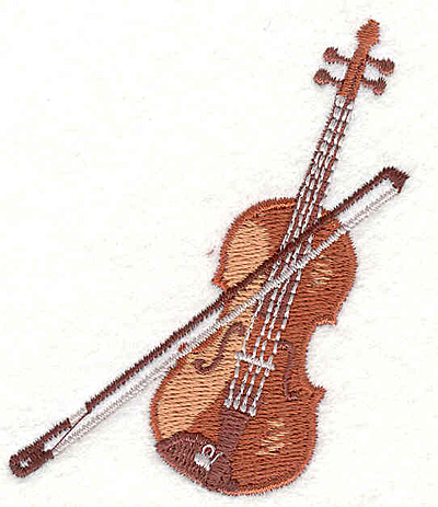 Embroidery Design: Violin <br> 2.96" X 2.36"