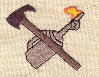 Embroidery Design: Controlled burn torch<br> 2.19w X 1.85h