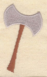 Embroidery Design: Axe<br> 1.58w X 2.80h