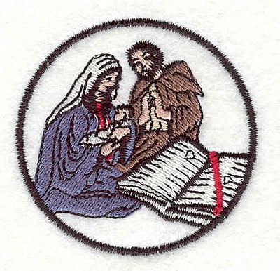 Embroidery Design: Mary with Jesus <br>2.17"w X 2.14"h