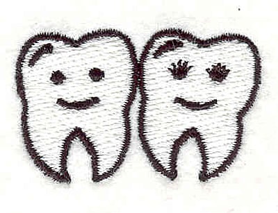 Embroidery Design: Teeth 2 <br> 1.08" x 1.72"