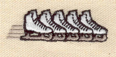 Embroidery Design: Row of skates<br>2.09w X 0.69h