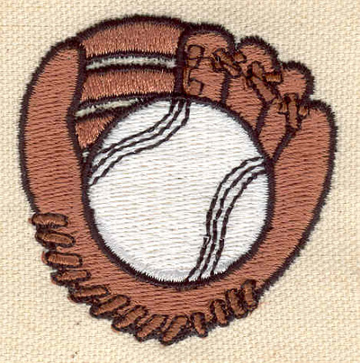 Embroidery Design: Baseball glove and ball<br> 2.10w X 2.15h