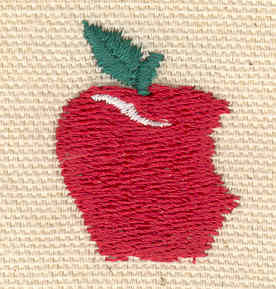Embroidery Design: Apple<br> 0.96w X 1.23h