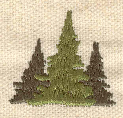 Embroidery Design: Evergreen trio <br> 1.26"h x 1.35"w
