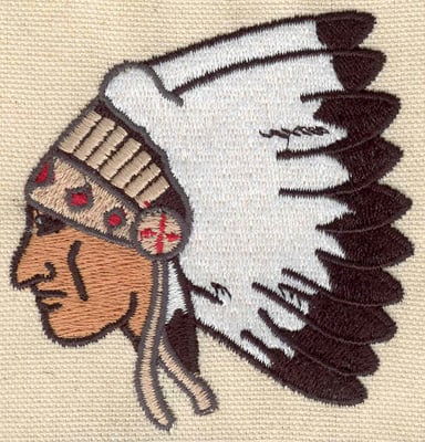 Embroidery Design: Indian head<br>3.02w X 3.16h