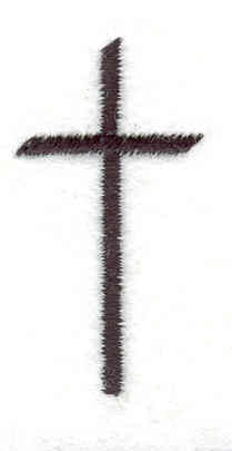 Embroidery Design: Cross D <br>0.85"w X 1.59"h