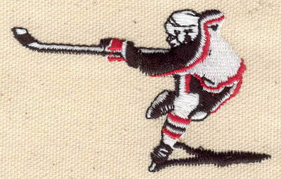 Embroidery Design: Hockey player<br> 3.02w X 1.87h