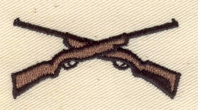 Embroidery Design: Crossed rifles<br> 2.09w X 1.06h