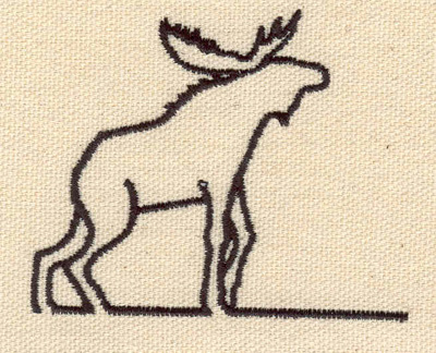 Embroidery Design: Moose outline<br> 2.84w X 2.32h