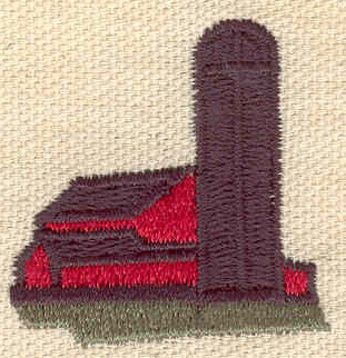 Embroidery Design: Barn with silo<br> 1.42w X 1.47h