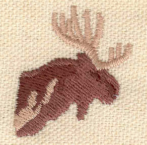 Embroidery Design: Moose head<br> 1.13w X 1.32h