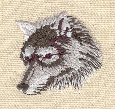 Embroidery Design: Wolf Head A<br> 1.48w X 1.45h