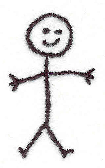Embroidery Design: Stickman  <br>1.29"w X 2.21"h