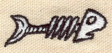 Embroidery Design: Fish skeleton<br> 1.77w X 0.55h