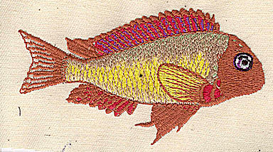 Embroidery Design: Fish <br> 3.93w X 2.28h
