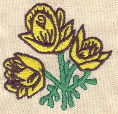 Embroidery Design: Flowers   <br> 2.76w X 2.72h