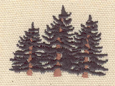 Embroidery Design: Evergreens <br> 1.41"h x 1.97"w