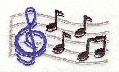 Embroidery Design: Treble Clef and Notes 1 <br>1.67" X 2.82" | Embroidery Legacy Embroidery Design: Treble Clef and Notes 1 <br>1.67" X 2.82"
