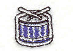 Embroidery Design: Drum <br>0.65" X 0.60"