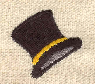 Embroidery Design: Top hat<br> 1.74w X 1.23h