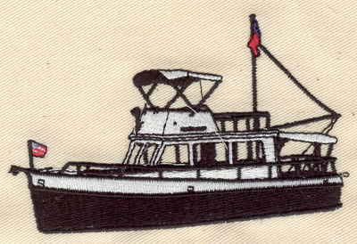 Embroidery Design: Boat<br> 4.02w X 2.60h