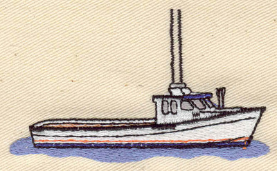 Embroidery Design: Boat<br> 3.21w X 1.85h