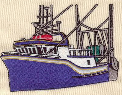 Embroidery Design: Fishing Vessel<br> 4.08w X 3.03h