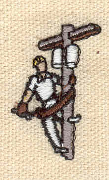 Embroidery Design: Telephone repairman<br> 0.87w X 1.39h