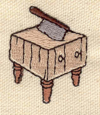 Embroidery Design: Butcher block<br> 1.21w X 1.51h