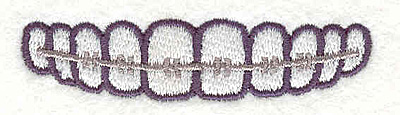 Embroidery Design: Teeth With Braces <br> 0.60" x 2.39" | Embroidery Legacy Embroidery Design: Teeth With Braces <br> 0.60" x 2.39"