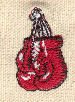 Embroidery Design: Boxing Gloves<br> 0.85w X 1.39h