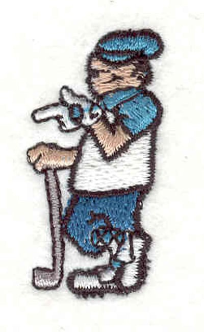 Embroidery Design: Golfer E <br>0.83"w X 1.63"h