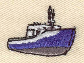 Embroidery Design: Boat<br> 1.18w X 0.89h