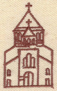 Embroidery Design: Church<br>1.33w X 2.21h